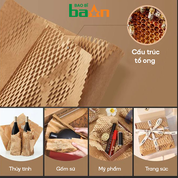 Ứng dụng giấy tổ ong gói hàng