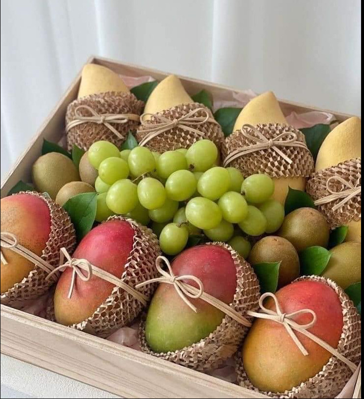 Giấy tổ ong trang trí khay trái cây