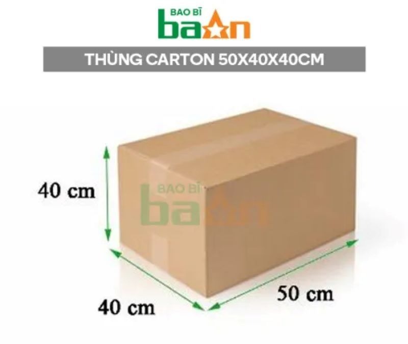 Thùng carton có kích thước 50x40x40cm tại Bao Bì Ba An